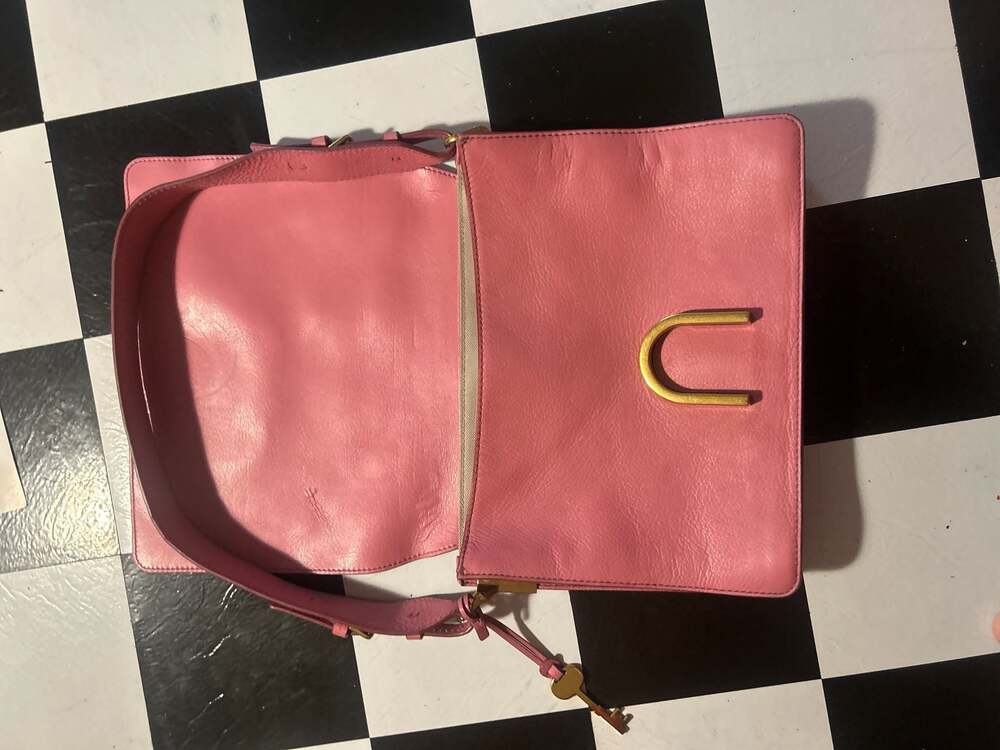 Fossil Women's Finley Leather and Suede Shoulder Bag Wild Rose